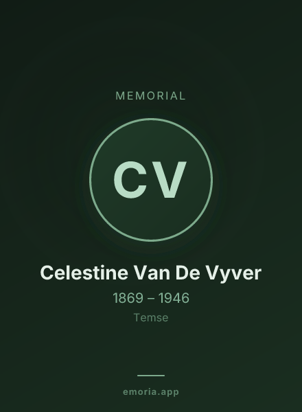 Memorial portrait of Celestine Van De Vyver