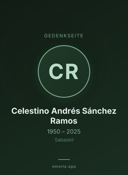 Gedenkportrait von Celestino Andrés Sánchez Ramos