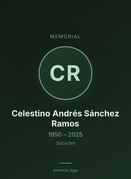 Memorial portrait of Celestino Andrés Sánchez Ramos