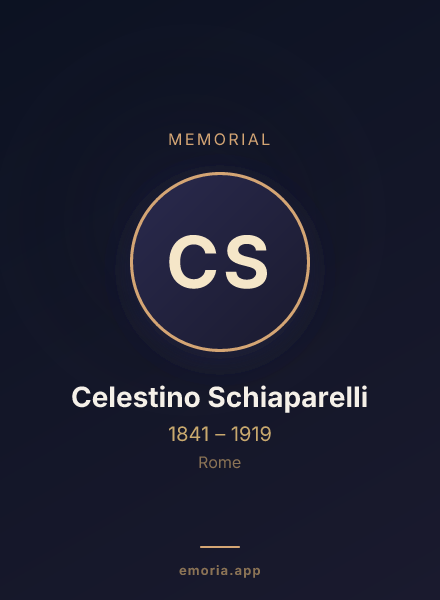 Memorial portrait of Celestino Schiaparelli