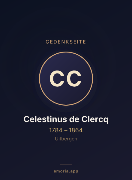 Gedenkportrait von Celestinus de Clercq