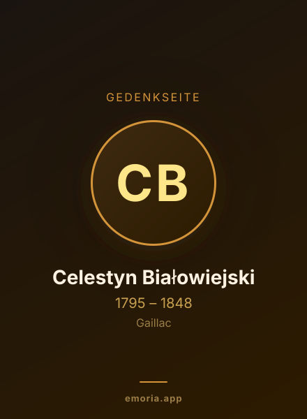 Gedenkportrait von Celestyn Białowiejski