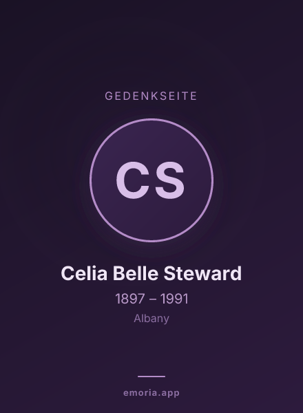 Gedenkportrait von Celia Belle Steward