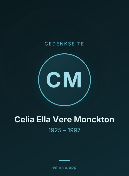 Gedenkportrait von Celia Ella Vere Monckton