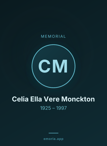 Memorial portrait of Celia Ella Vere Monckton