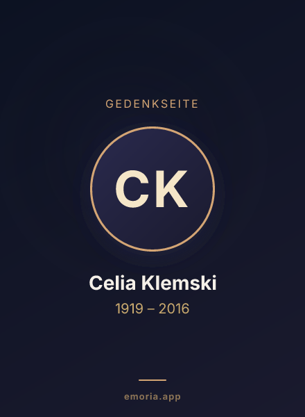Gedenkportrait von Celia Klemski