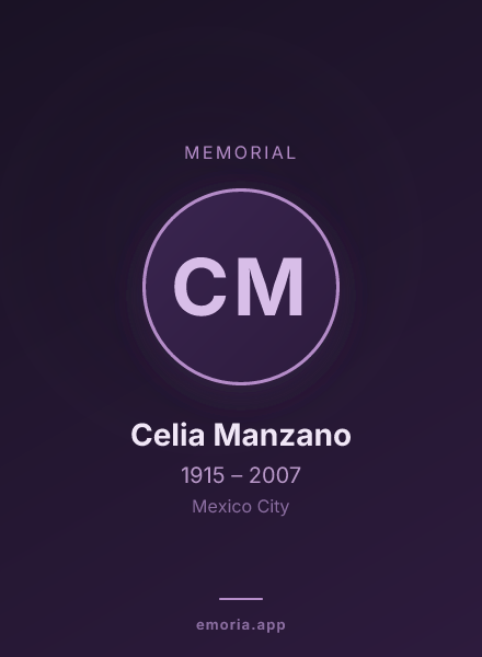Memorial portrait of Celia Manzano