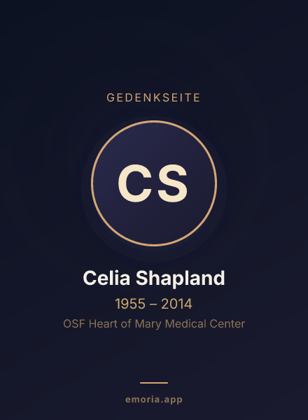 Gedenkportrait von Celia Shapland