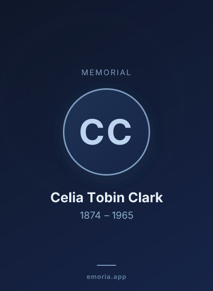 Memorial portrait of Celia Tobin Clark