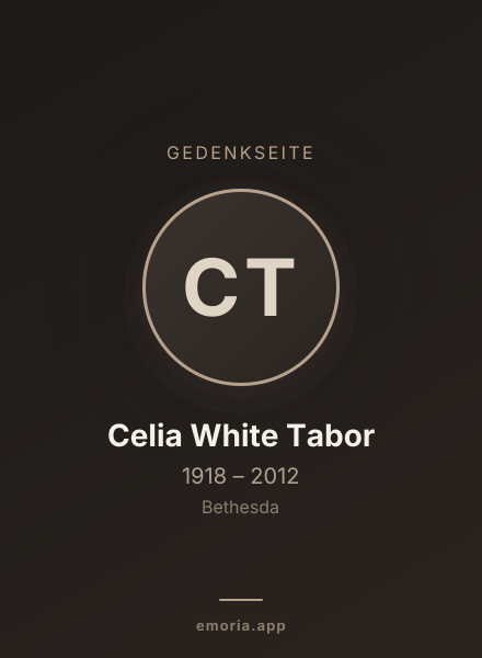 Gedenkportrait von Celia White Tabor