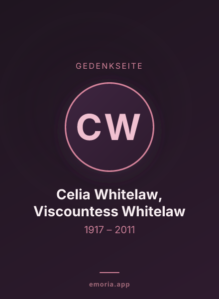 Gedenkportrait von Celia Whitelaw, Viscountess Whitelaw