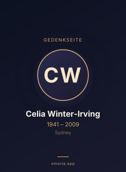 Gedenkportrait von Celia Winter-Irving