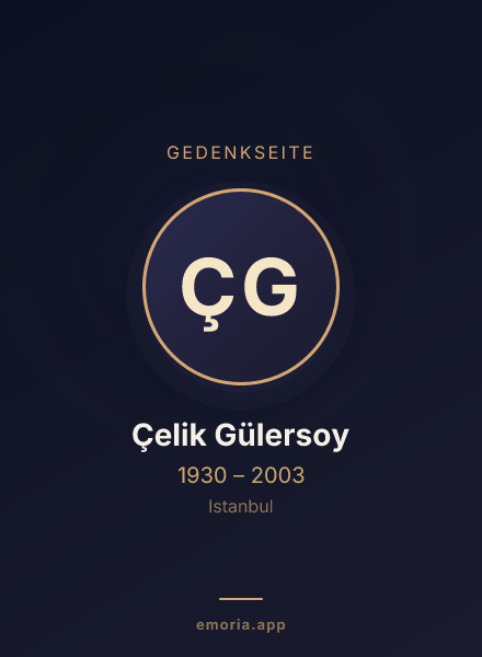 Gedenkportrait von Çelik Gülersoy