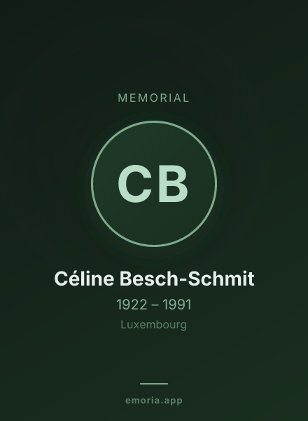 Memorial portrait of Céline Besch-Schmit