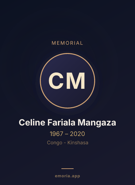 Memorial portrait of Celine Fariala Mangaza