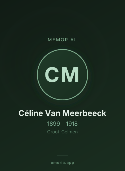 Memorial portrait of Céline Van Meerbeeck