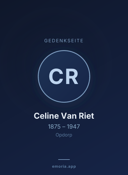 Gedenkportrait von Celine Van Riet