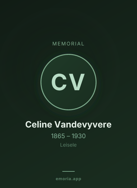 Memorial portrait of Celine Vandevyvere