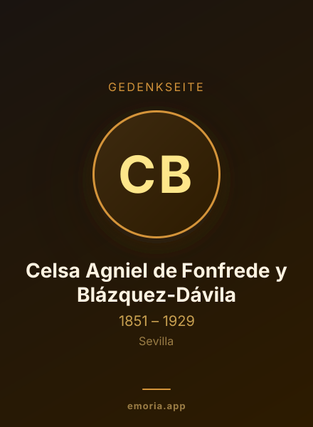 Gedenkportrait von Celsa Agniel de Fonfrede y Blázquez-Dávila