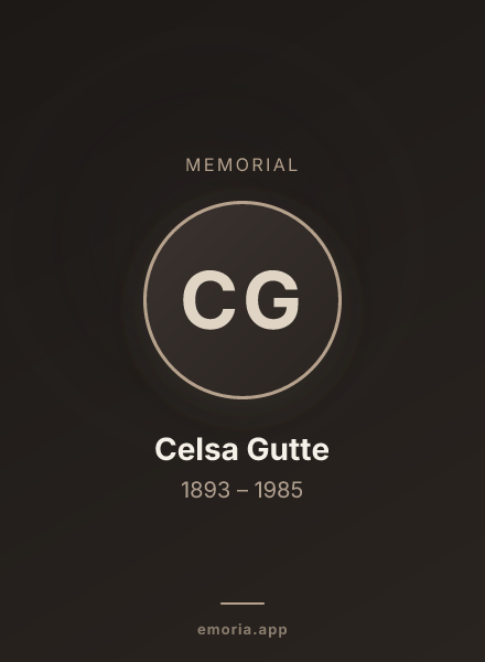 Memorial portrait of Celsa Gutte