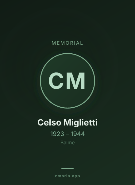 Memorial portrait of Celso Miglietti