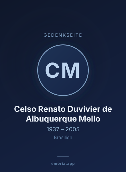 Gedenkportrait von Celso Renato Duvivier de Albuquerque Mello