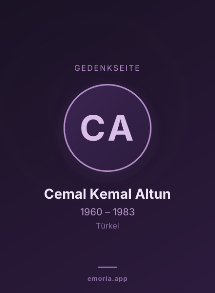 Gedenkportrait von Cemal Kemal Altun
