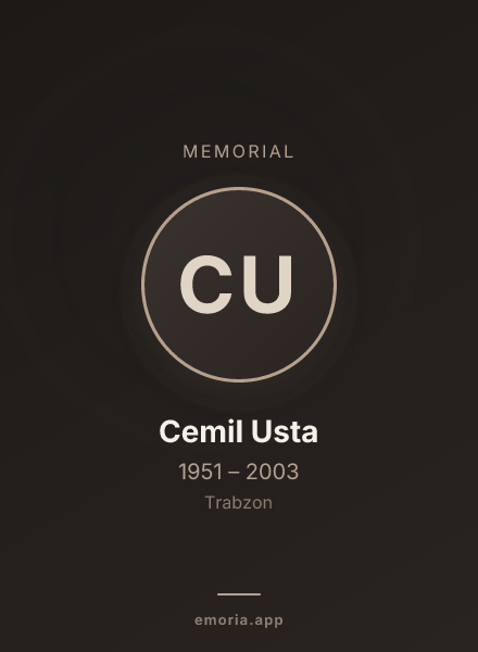 Memorial portrait of Cemil Usta