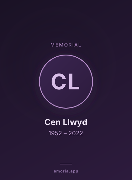 Memorial portrait of Cen Llwyd