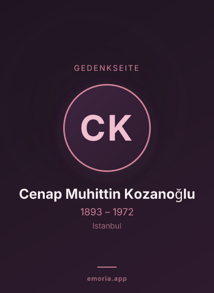 Gedenkportrait von Cenap Muhittin Kozanoğlu
