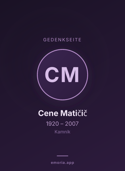 Gedenkportrait von Cene Matičič