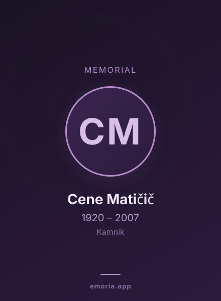 Memorial portrait of Cene Matičič