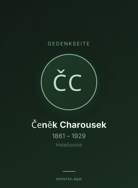 Gedenkportrait von Čeněk Charousek