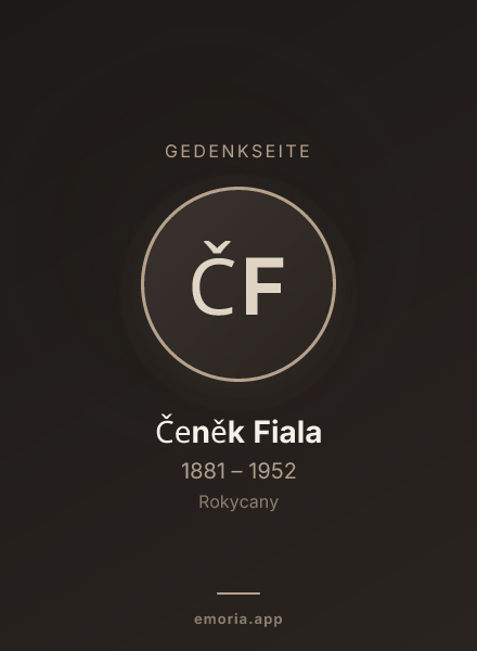 Gedenkportrait von Čeněk Fiala