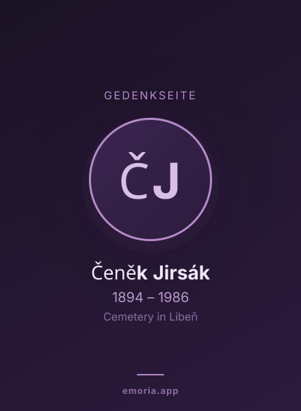 Gedenkportrait von Čeněk Jirsák