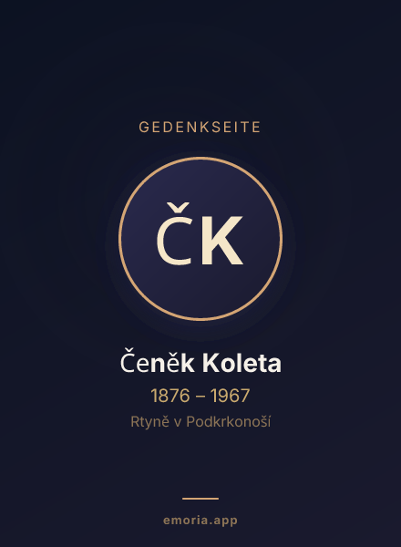 Gedenkportrait von Čeněk Koleta