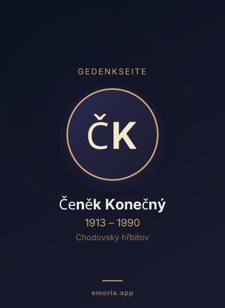 Gedenkportrait von Čeněk Konečný
