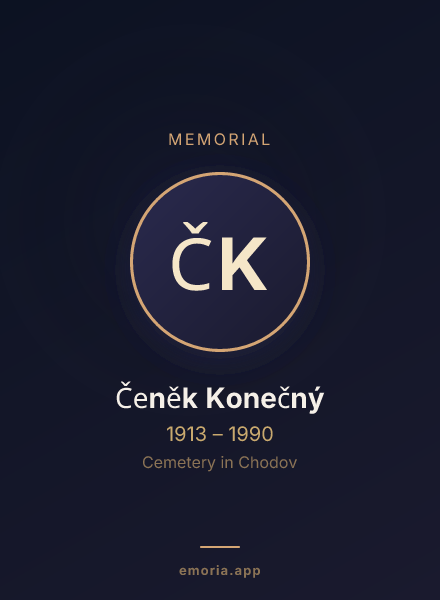 Memorial portrait of Čeněk Konečný