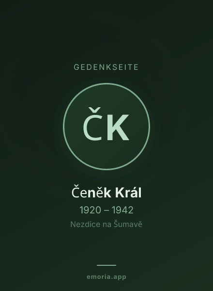Gedenkportrait von Čeněk Král