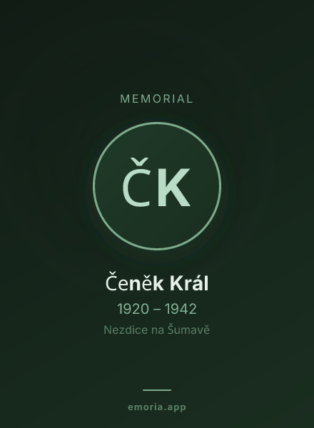 Memorial portrait of Čeněk Král