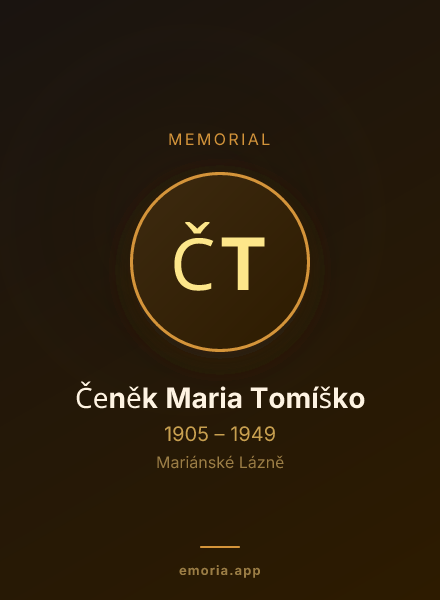 Memorial portrait of Čeněk Maria Tomíško