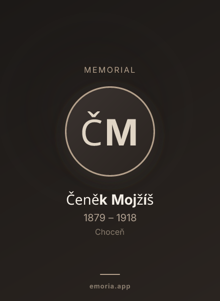 Memorial portrait of Čeněk Mojžíš