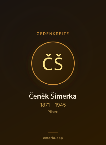 Gedenkportrait von Čeněk Šimerka