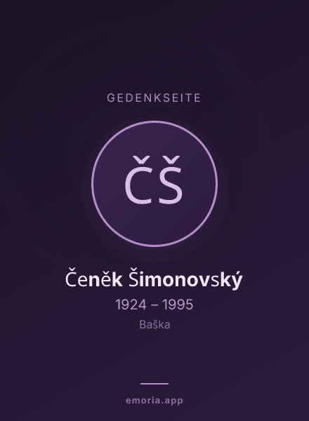 Gedenkportrait von Čeněk Šimonovský