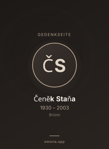 Gedenkportrait von Čeněk Staňa