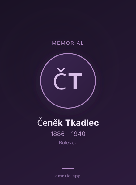 Memorial portrait of Čeněk Tkadlec