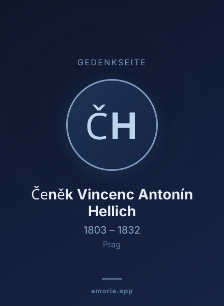 Gedenkportrait von Čeněk Vincenc Antonín Hellich