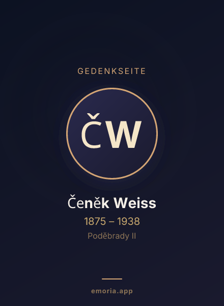 Gedenkportrait von Čeněk Weiss