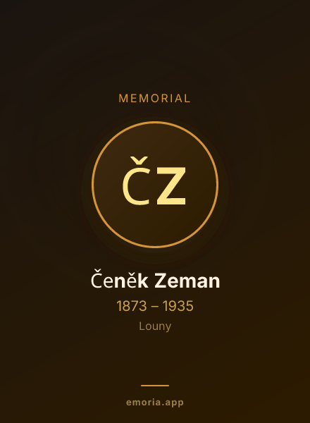 Memorial portrait of Čeněk Zeman