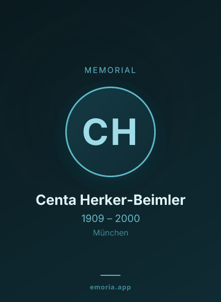 Memorial portrait of Centa Herker-Beimler